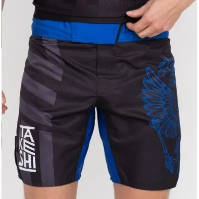 Шорты Takeshi fight gear Союз ММА России синие в наличии в магазине Сайд-Степ
